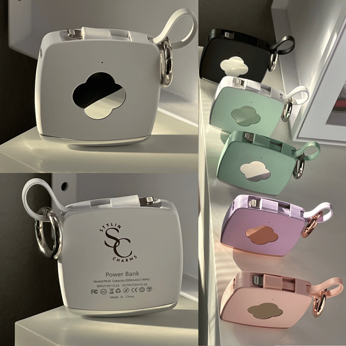 Power Bank Charger Keychains Stylin' Charms