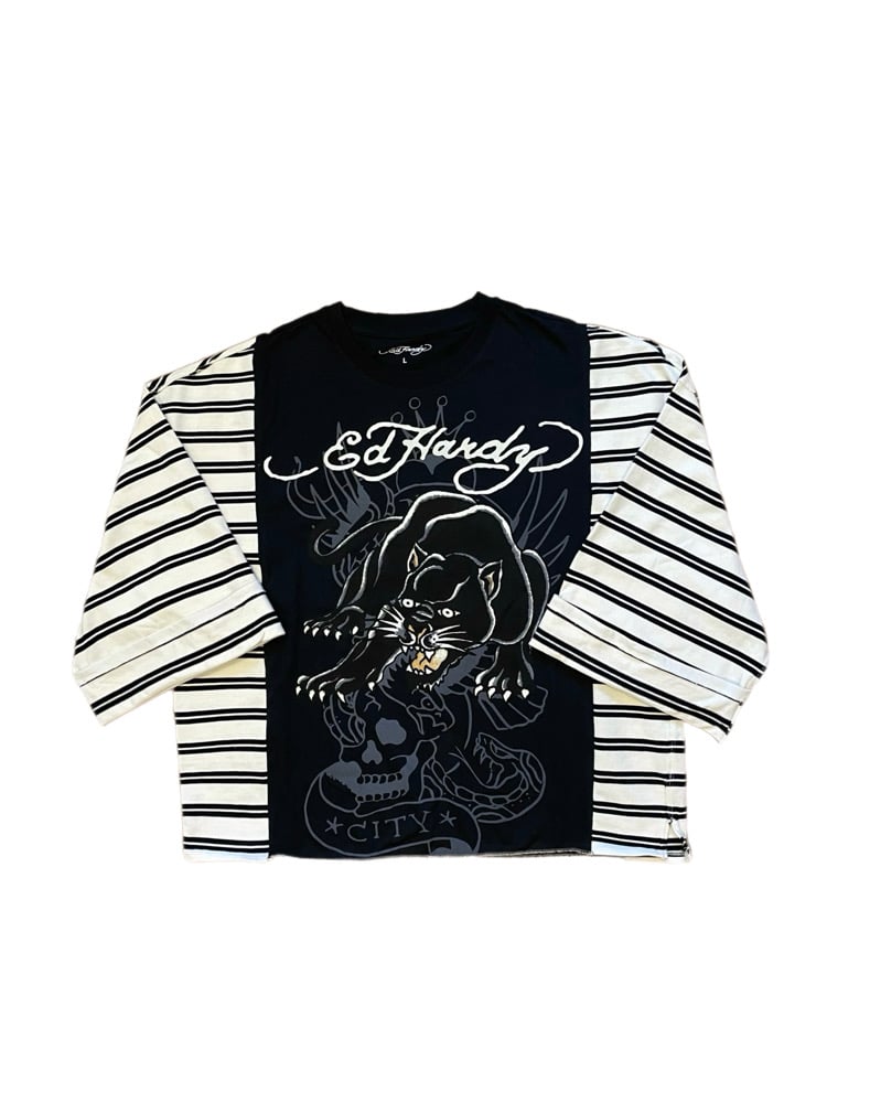 Ed Hardy Stripe Sleeve Tee