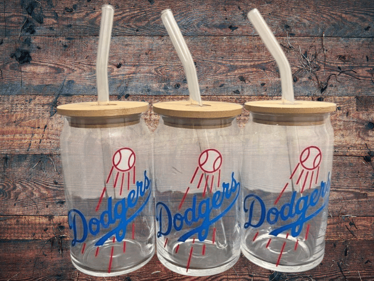 Image of Dodgers glass can 2 styles PRE-ORDER