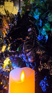 Image 2 of 👑The Armored Kingdom Dragonfire Wrath Candle Holder with USB Candle🐉🕯