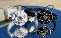 Image 3 of Black & White Rose Bracelet 