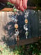 Image of Ginkgo Ludwigite Peridot Golden Rutile Quartz Asymmetrical/Mismatch Long Statement Earrings