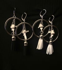 Image 1 of Marmoset Vertebrae Earrings with Tassles