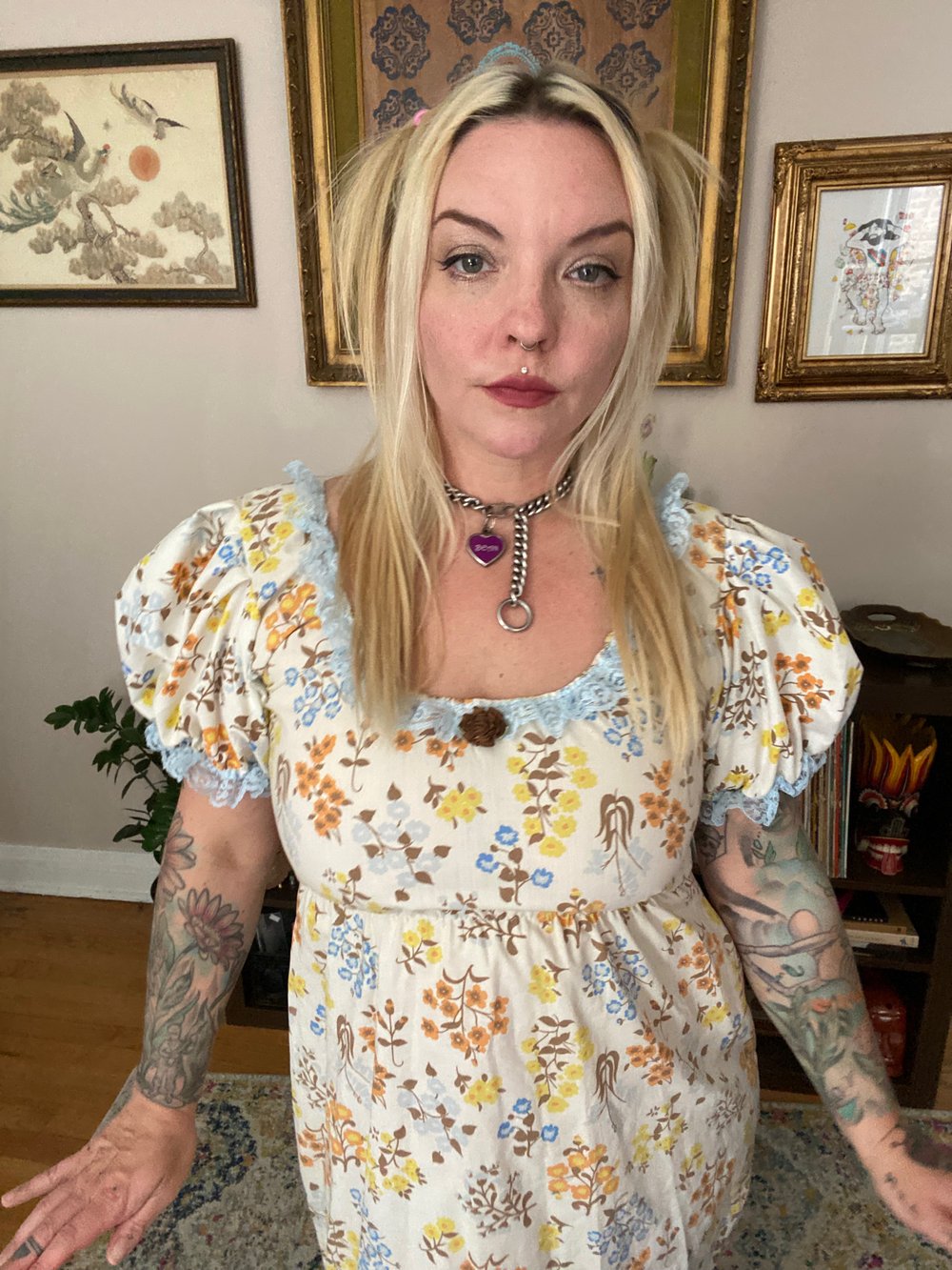 Image of Puff sleeve 70’s flowers