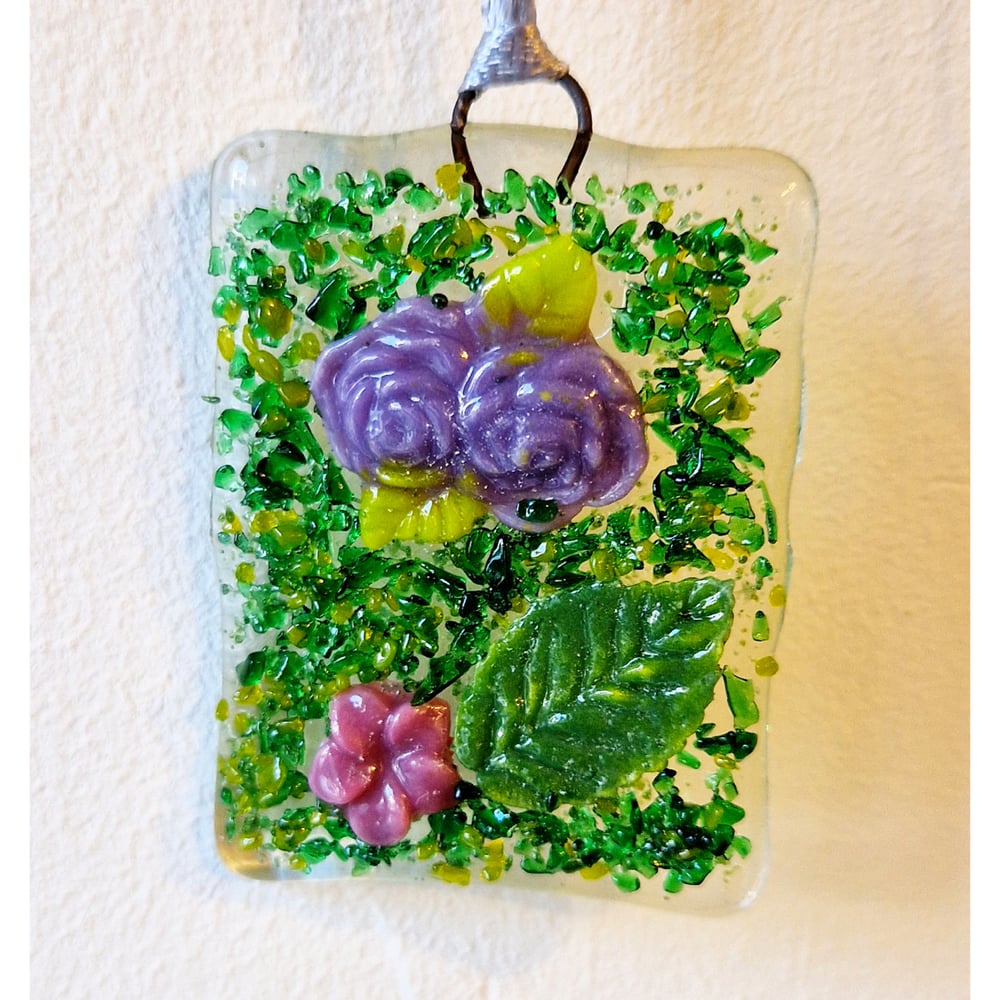 Image of Fused Purple Flower decoration