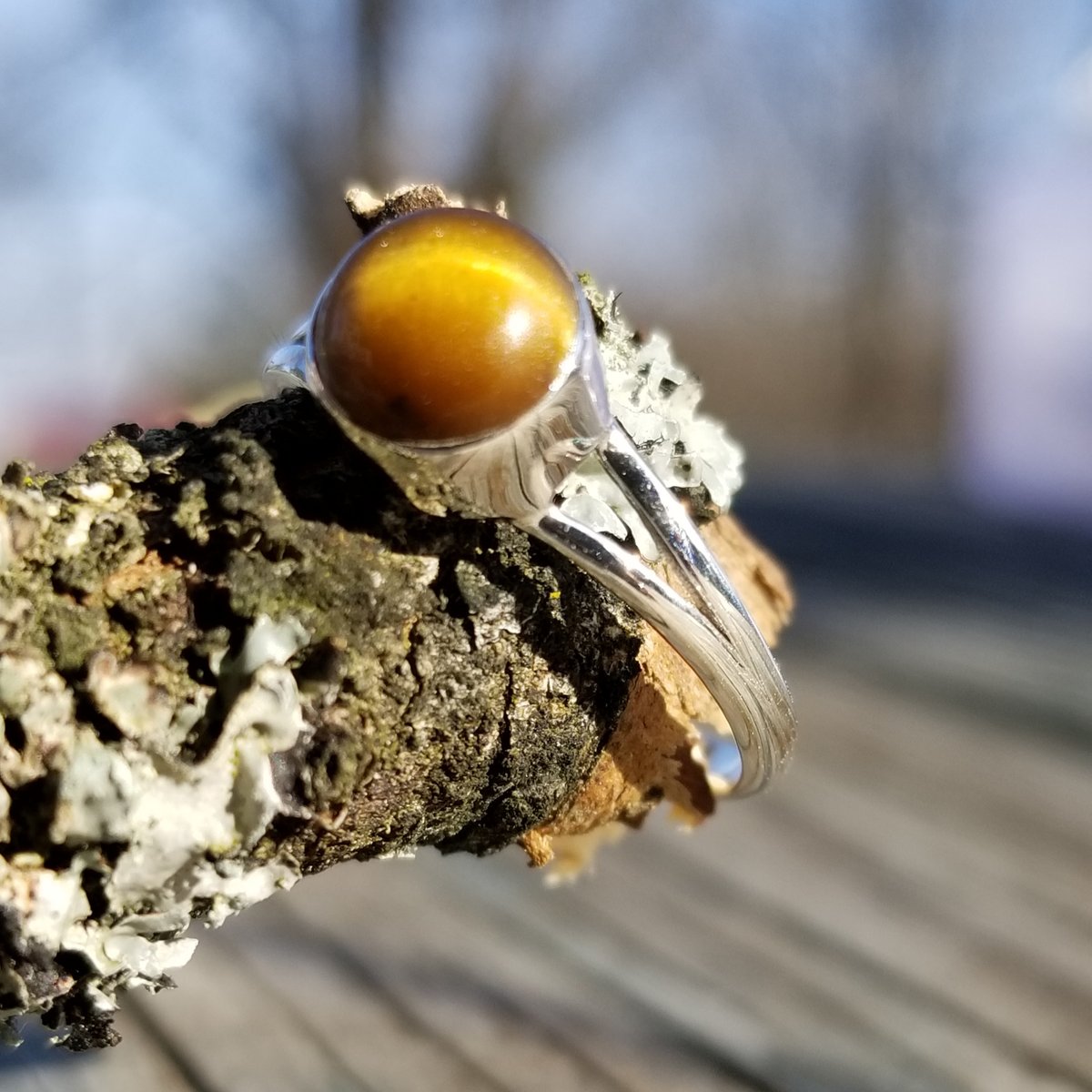 Image of Petite Tigre - Tiger's Eye Ring in Sterling Silver