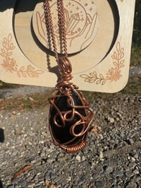 Image 3 of Black Obsidian Egg Copper PENDANT ONLY