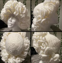 Crochet Ruffle Hat-White 