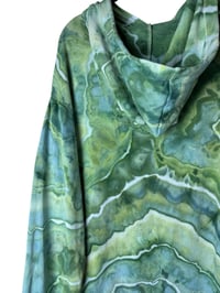Image 9 of S Ladies French Terry Bamboo Blend Hoodie in Verdant Geode Ice Dye
