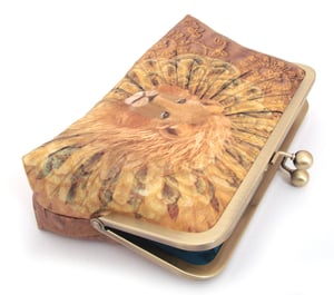 Image of Gold lion, printed silk clutch bag + chain handle
