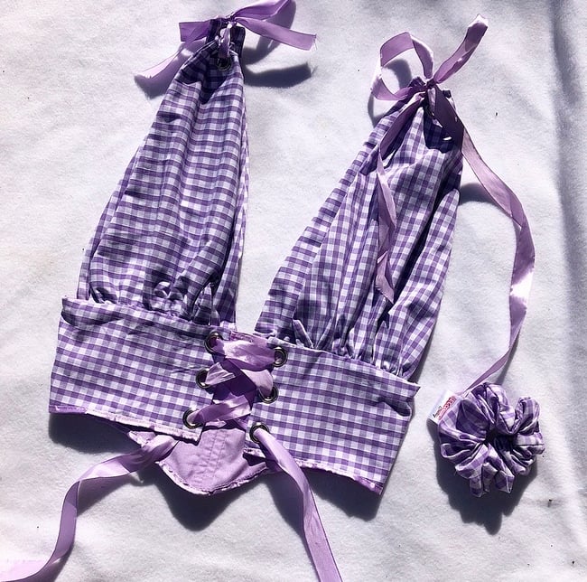 Gingham corset top