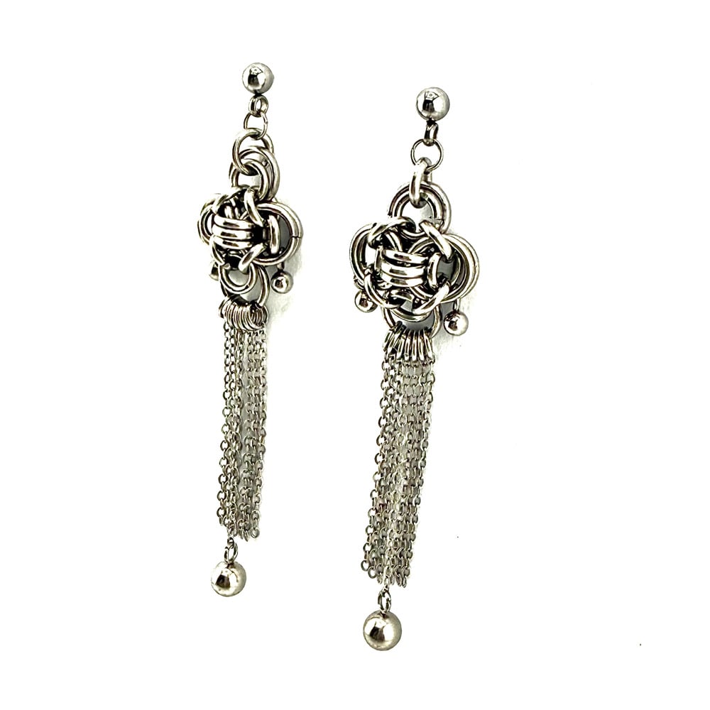 Image of Silver Luck Chain Earrings