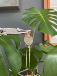 Image 3 of Gold Peridot Heart Crystal  Necklace