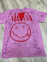 Medium nirv red lace destroyed 