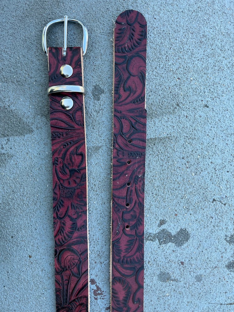 Image of red leather belt