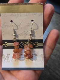 Carnelian crystal chip earrings
