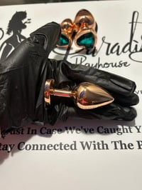 Image 4 of Individual Rose Gold Emerald Heart Butt Plug