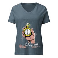 Image 15 of Women’s HEALING PROCESS relaxed v-neck t-shirt