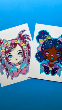 Image 1 of “Decora Pink” and “Decora Blue” print set