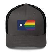 Image 10 of Minnesota Rainbow Pride Flag (6 Stripe) Trucker Cap