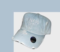 Image 2 of Distressed Dad Hat (Light Denim)