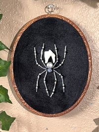 Image 1 of Silver Tooth Spider Embroidery Piece