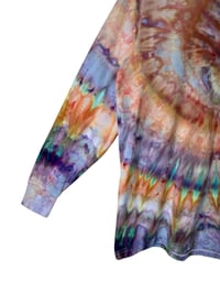 Image 3 of S Unisex Adult Soft Long Sleeve Tee in Ammonite Spiral Ice Dye