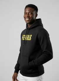 Image 2 of YB Black Abbreviated Print Pullover Hoodie