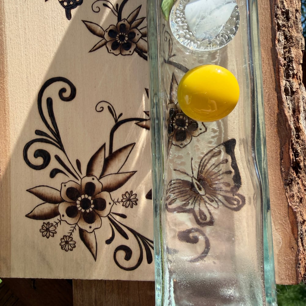 Image of traditional vine propagation station wood art 