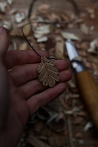 Image 2 of Oak leaf pendant necklace. 