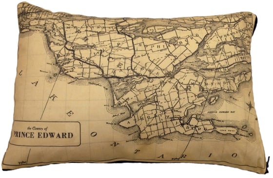 Image of Prince Edward County Vintage Map Pillow