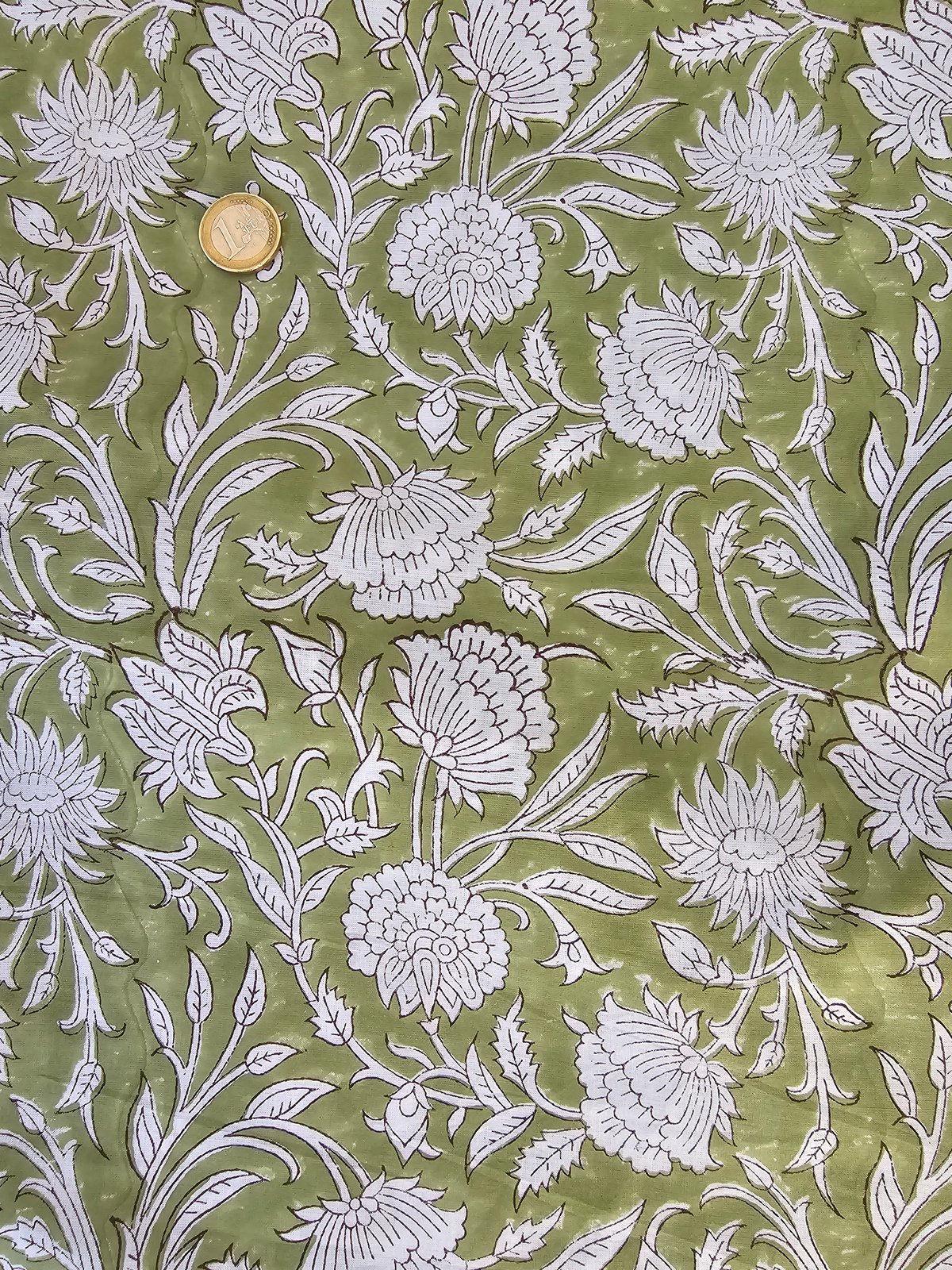 Image of Namaste fabric fleurs grimpantes ( vert) 