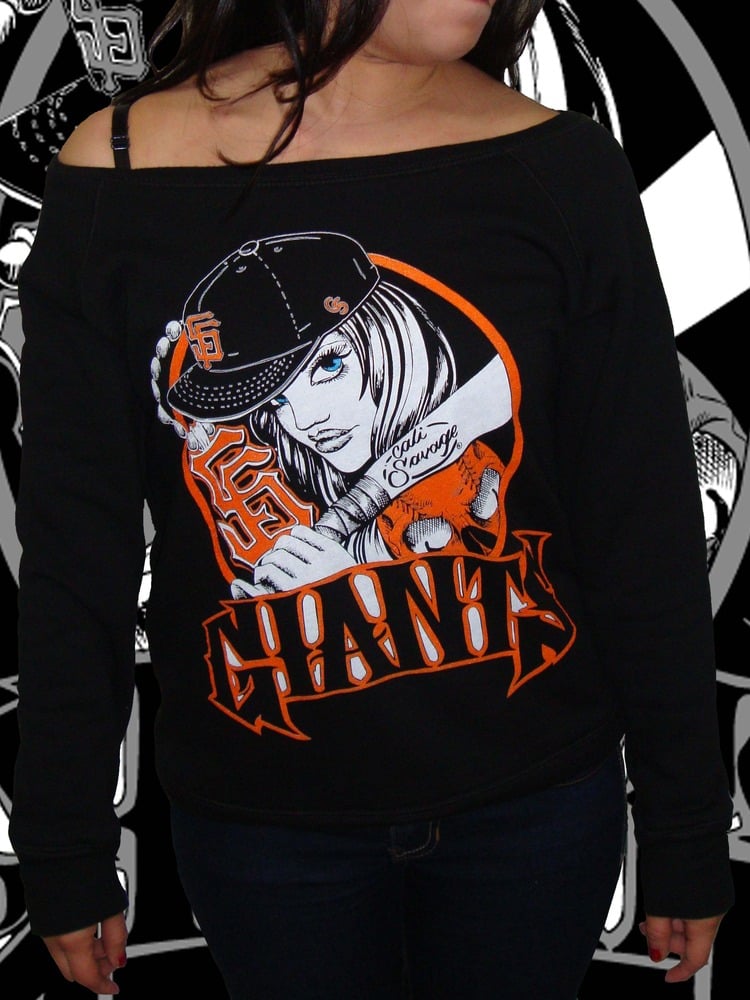 Image of Ladies - SF Giants Bat Girls (Off the Shoulder Sweater)