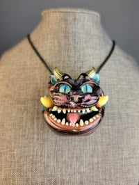 Image 7 of Electrumagenta Oni Cat Pendant # 3