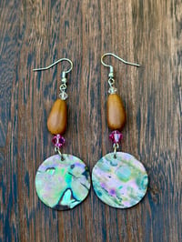 Abalone Coin Earrings 