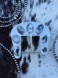 Image 2 of White Buffalo Turquoise Belt Buckle 