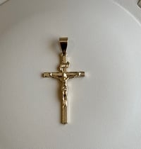 Image 3 of 14k EP Small Cross Charm (Pendant Only)