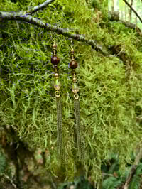 Image 2 of Brass Chain Fringe Earrings - set 2