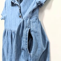 Image 3 of Toddler Girls Old Navy Blue Denim Button-Front Chambray Shirt Dress