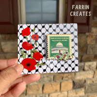 Image 2 of Palestine Hard Enamel Pin with Keffiyeh Backing Card