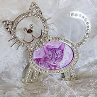 Image 1 of ‘Dreamy’ Cat Portrait ~ Rhinestone Cat Frame