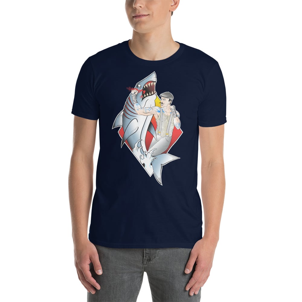 Man fighting Shark Short-Sleeve Unisex T-Shirt