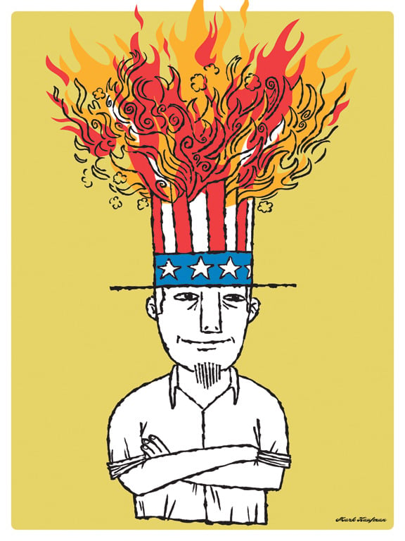 Image of Uncle Sam on Fire Poster