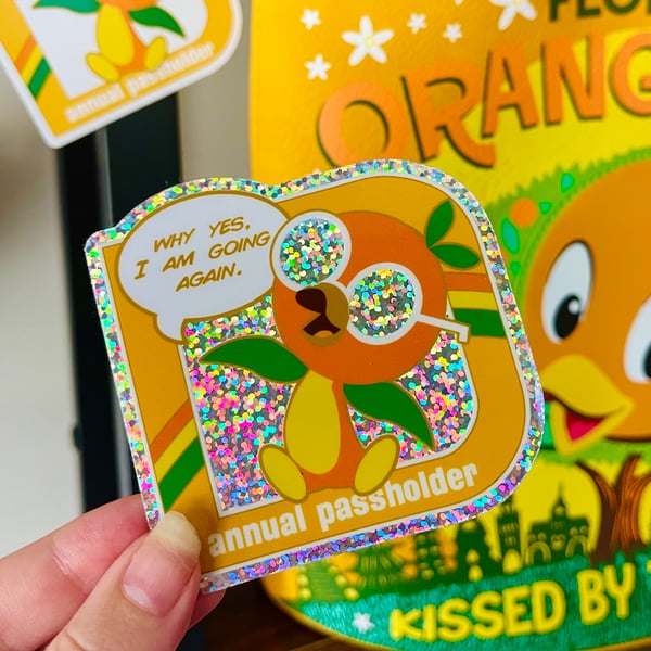Image of Orange Sunnies - Glitter Sticker 