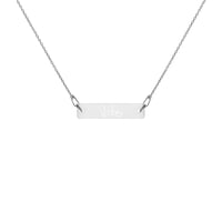 Engraved Silver Bar Chain Necklace