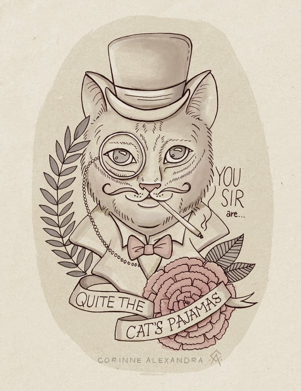 Image of Gent Cat - Mini Print