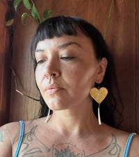 Image 2 of Water is life heart earrings 