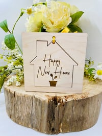 Image 3 of Wooden New Home Card With Hanging Ornament