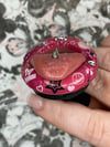 PHONE GRIP - Hot Pink Lips With Graphics And Three Spike Piercings