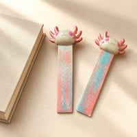 Image 1 of Pastel Pink & Blue Axolotl Resin Bookmark
